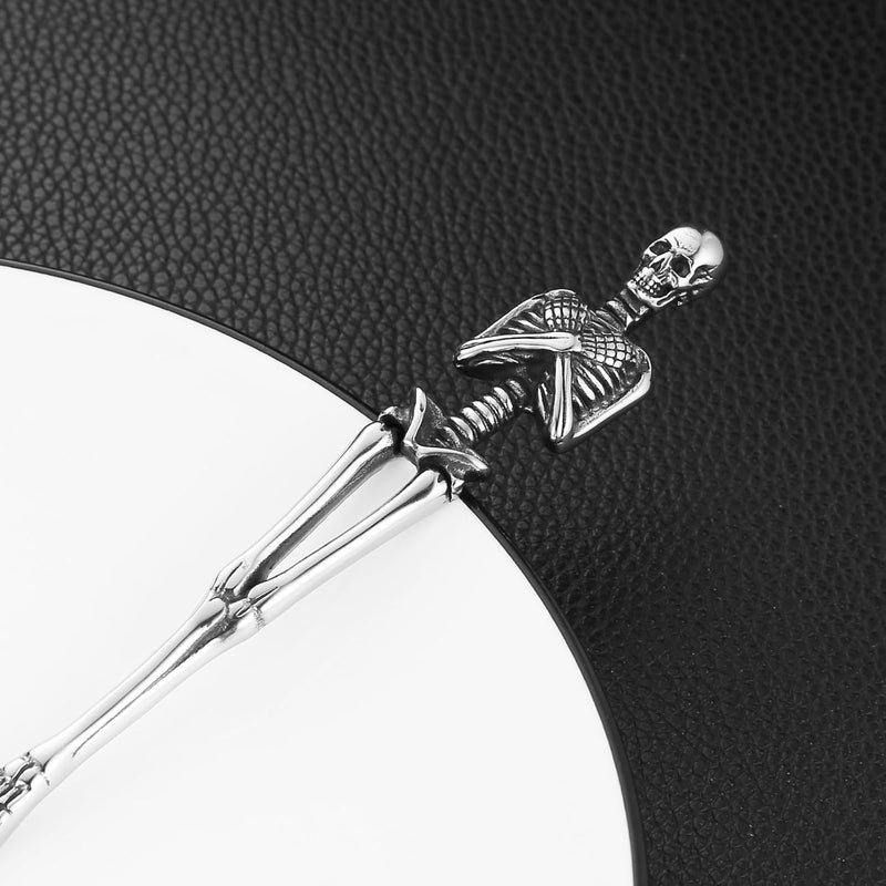 HZMAN Gothic Skull Flatware: Dinner Knife, Dinner Fork, Soup Spoon & 3-Piece Place Setting, Stainless Steel Cutlery Set for Home Kitchen, Halloween Table Decor - Image 5
